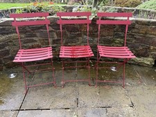 Set Of 3 Red Fermob Folding